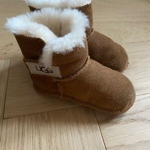 UGG Fluffy Toddler Booties in Cream and Tan
